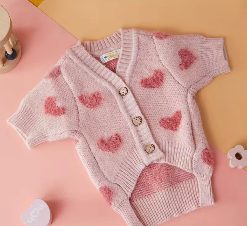 Un Pull Douillet Pour Chien et Chats Joli Motif de Cœur